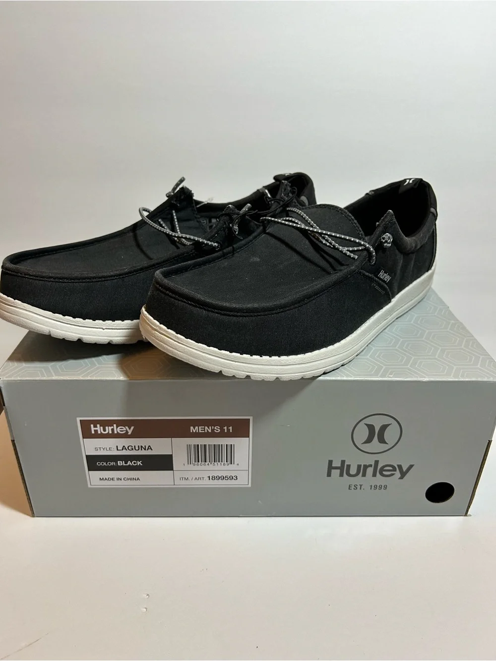 Hurley Black Men's Slip-On Canvas Loafers Laguna